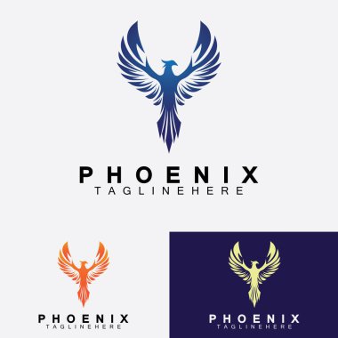 Phoenix logo Vektör Çizim Şablonu