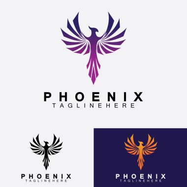 Phoenix logo Vektör Çizim Şablonu
