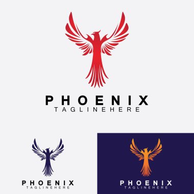 Phoenix logo Vektör Çizim Şablonu