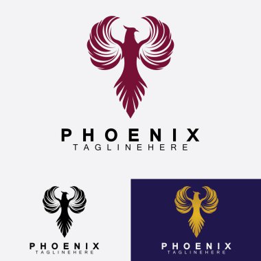 Phoenix logo Vektör Çizim Şablonu