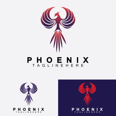 Phoenix logo Vektör Çizim Şablonu