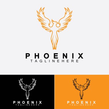 Phoenix logo Vektör Çizim Şablonu