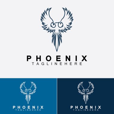 Phoenix logo Vektör Çizim Şablonu