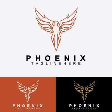 Phoenix logo Vektör Çizim Şablonu