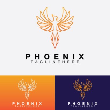 Phoenix logo Vektör Çizim Şablonu