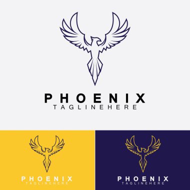 Phoenix logo Vektör Çizim Şablonu