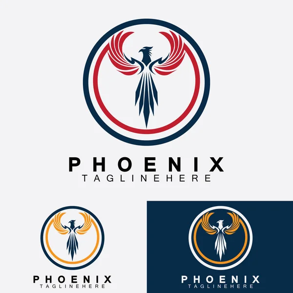 Logo Phoenix Vector Plantilla Diseño Ilustración — Archivo Imágenes Vectoriales