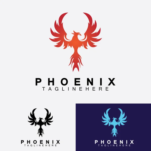 Phoenix Logotipo Vector Ilustração Design Template — Vetor de Stock