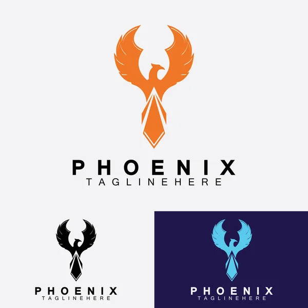 Logo Phoenix Vector Plantilla Diseño Ilustración — Archivo Imágenes Vectoriales