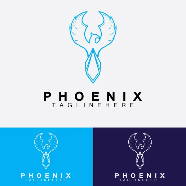 Phoenix Logotipo Vector Ilustração Design Template —  Vetores de Stock