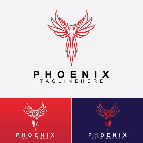 Phoenix Logotipo Vector Ilustração Design Template —  Vetores de Stock