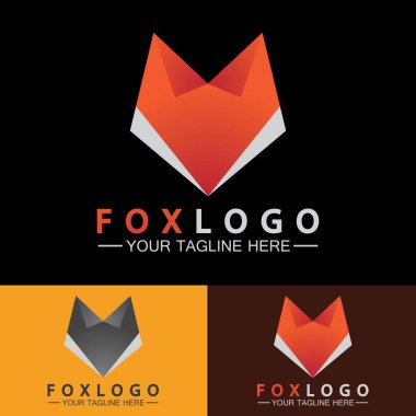 Fox logo Vektör tasarım şablonu