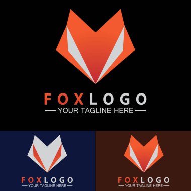 Fox logo Vektör tasarım şablonu