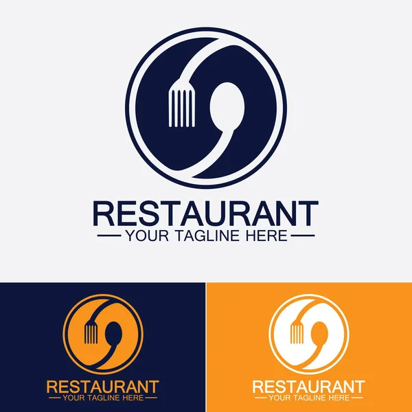 Restaurant Logo Mit Löffel Und Gabel Symbol Menü Design Food — Stockvektor