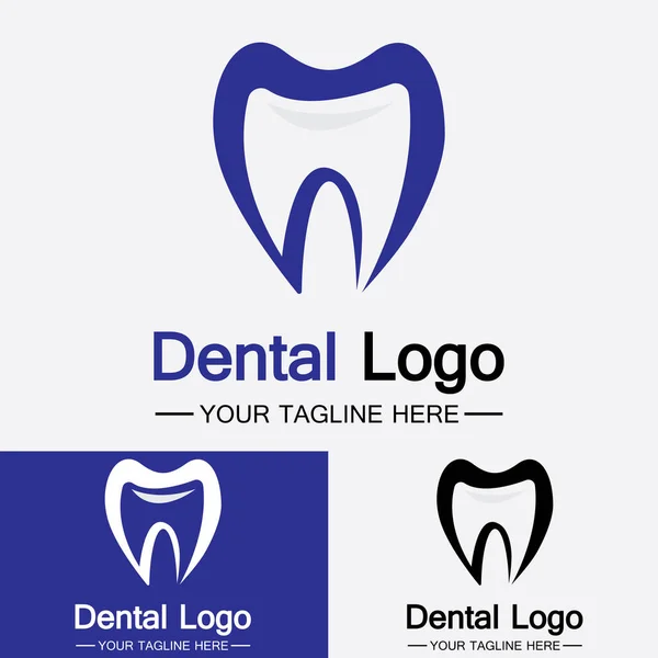 Diş Logosu Tasarım Vektör Şablonu Yaratıcı Dişçi Logosu Diş Kliniği — Stok Vektör