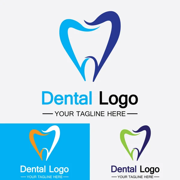 Dental Logo Design Vector Template Creative Dentist Logo Logotipo Vetor —  Vetores de Stock