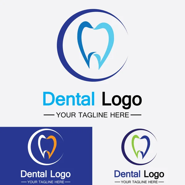 Zubní Logo Design Vektorové Šablony Creative Dentist Logo Logo Dental — Stockový vektor