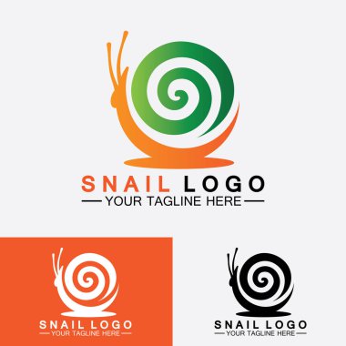 Salyangoz logosu vektör resimleme tasarımı