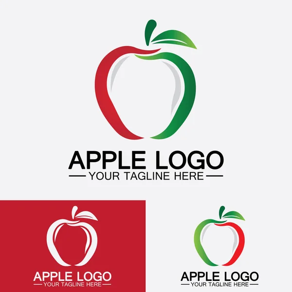 Logo Apple Diseño Alimentos Saludables Frutas Plantilla Vector Inspiración Diseño — Vector de stock