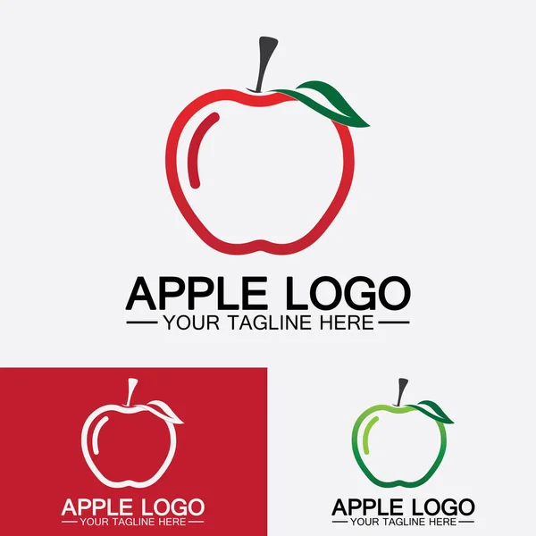 Apple Logo Fruit Healthy Food Design Apple Logo Design Inspiration —  Vetores de Stock