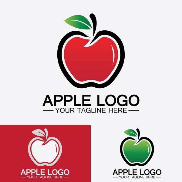 Apple Logo Fruit Healthy Food Design Apple Logo Design Inspiration — ストックベクタ