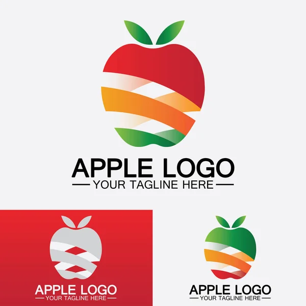 Apple Logo Fruit Healthy Food Design Apple Logo Design Inspiration — Wektor stockowy