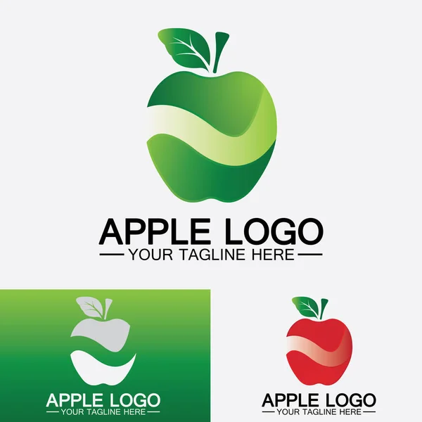 Apple Logo Fruit Healthy Food Design Apple Logo Design Inspiration — Vettoriale Stock