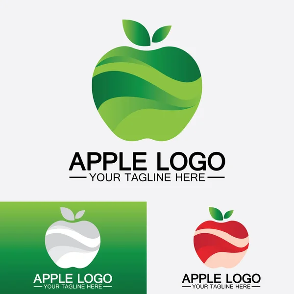 Apple Logo Fruit Healthy Food Design Apple Logo Design Inspiration — Vettoriale Stock