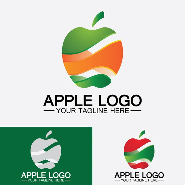 Apple Logo Fruit Healthy Food Design Apple Logo Design Inspiration — ストックベクタ