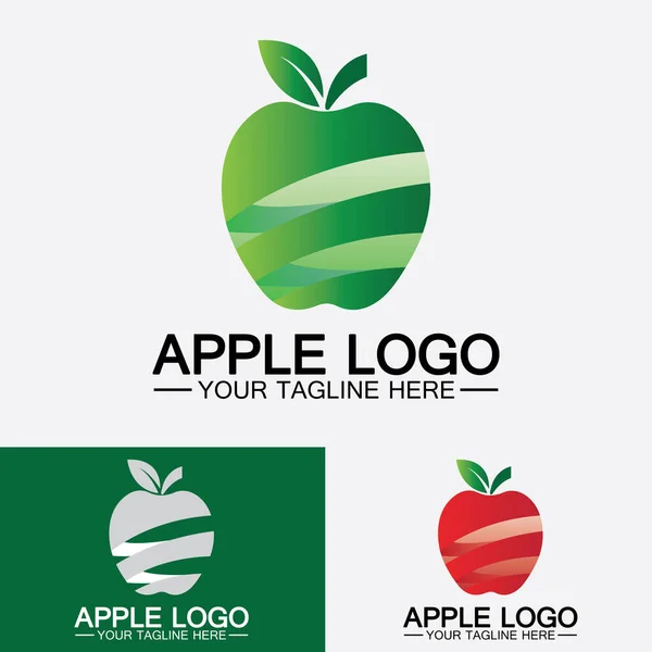 アップルロゴ フルーツ健康食品のデザイン Appleのロゴデザインインスピレーションベクトルテンプレート — ストックベクタ