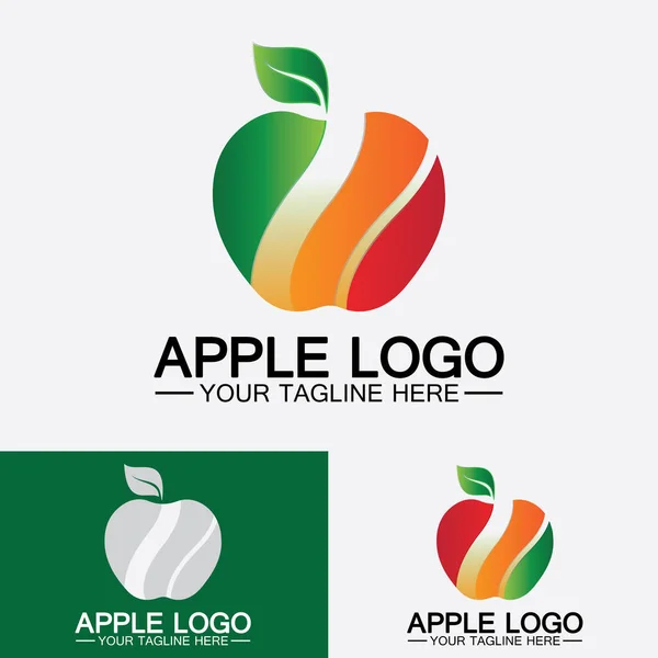 Apple Logo Fruit Healthy Food Design Apple Logo Design Inspiration — Stok Vektör
