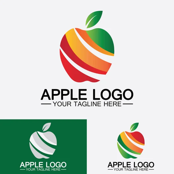 Apple Logo Fruit Healthy Food Design Apple Logo Design Inspiration — Wektor stockowy