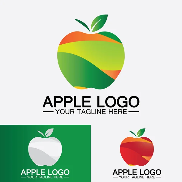 Apple Logo Fruit Healthy Food Design Apple Logo Design Inspiration — Vettoriale Stock