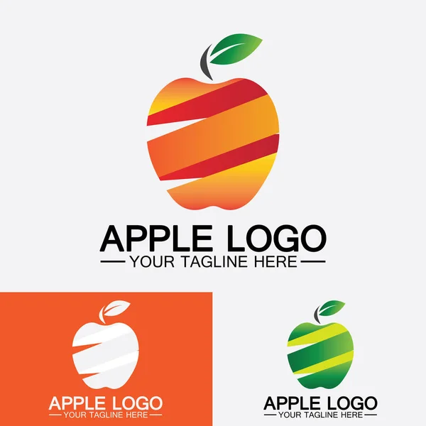 Apple Logo Fruit Healthy Food Design Apple Logo Design Inspiration — Stock Vector
