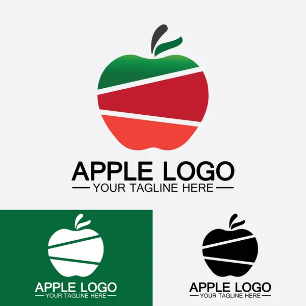 Apple Logo Fruit Healthy Food Design Apple Logo Design Inspiration —  Vetores de Stock