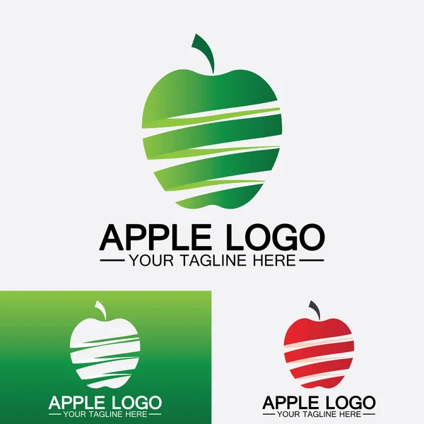 Logo Apple Diseño Alimentos Saludables Frutas Plantilla Vector Inspiración Diseño — Vector de stock