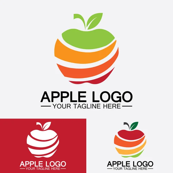 Apple Logo Fruit Healthy Food Design Apple Logo Design Inspiration — Archivo Imágenes Vectoriales