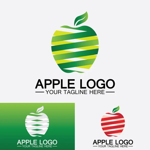アップルロゴ フルーツ健康食品のデザイン Appleのロゴデザインインスピレーションベクトルテンプレート — ストックベクタ