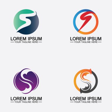 Şirket kurumsal S harfi logo tasarım vektörünü ayarla.