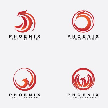 Phoenix logo Vektör Çizim Şablonu