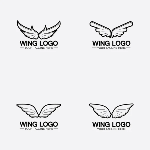 Aseta Wings Logo Vektori Kuvake Symboli Kuvituksen Suunnittelu Malli — vektorikuva