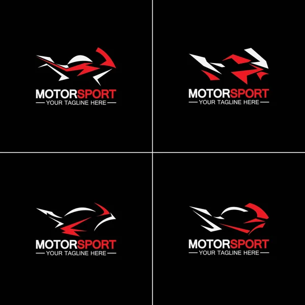 Set Motocicleta Deporte Logo Símbolo Vector Ilustración Diseño Plantilla — Vector de stock