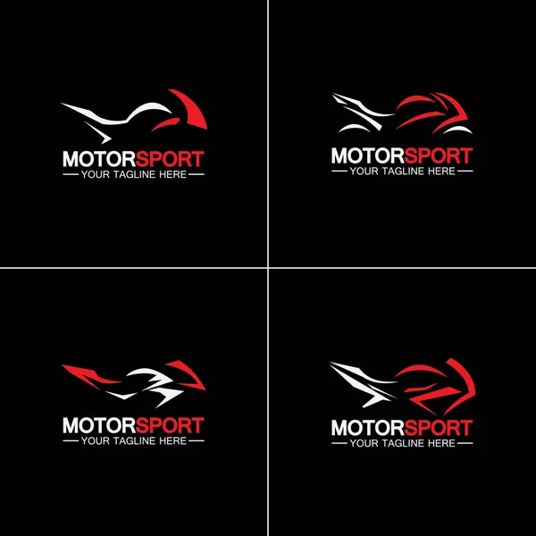 Set Motorcycle Sport Logo Symbol Vector Illustration Design Template — Stock Vector