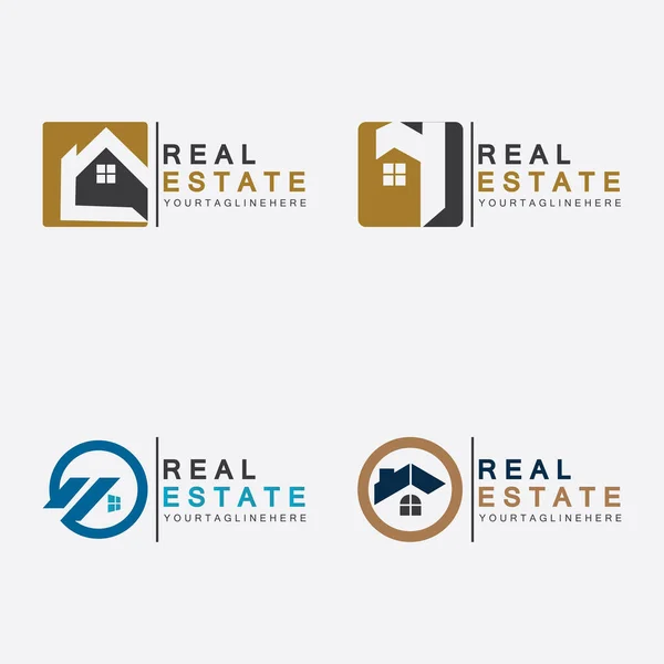 Real Estate Business Logo Template Building Property Development Construction Logo — Stockový vektor