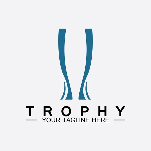 Trophy Vektor Logo Icon Champions Trophäe Logo Symbol Für Winner — Stockvektor