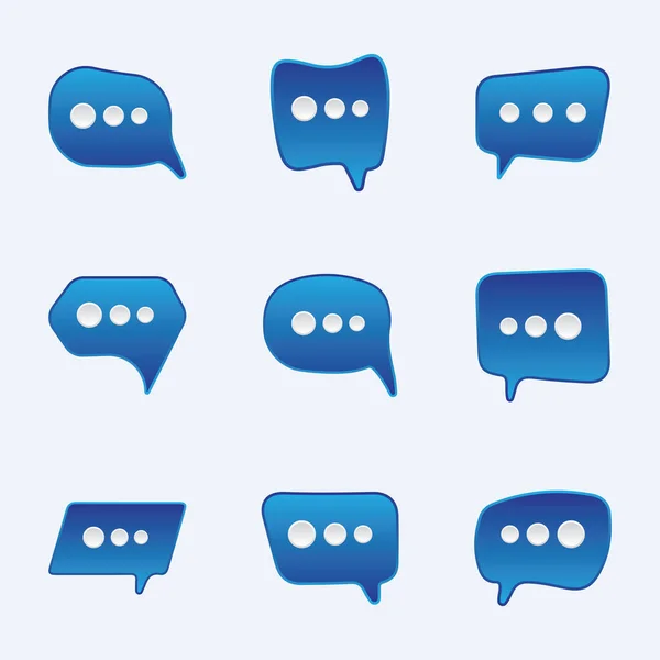 Speech Bubbles Icons Set Chat Speech Notification Isolated Vector Illustration — Stock Vector