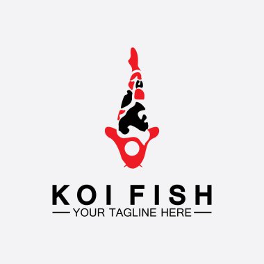 Koi balığı logo tasarım vektör şablonu