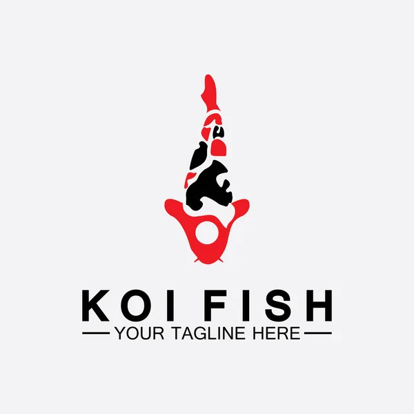 Koi Balığı Logo Tasarım Vektör Şablonu — Stok Vektör