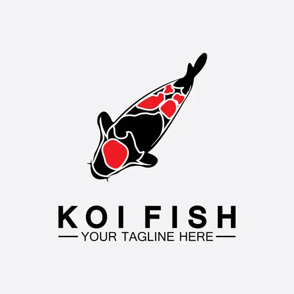 Koi Fish Logo Design Vector Template — Stock Vector