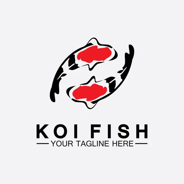 ปแบบการออกแบบโลโก ปลา Koi — ภาพเวกเตอร์สต็อก